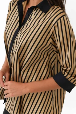 Cotton Tops<Slate The Label Knightley Black Stripe Cotton Shirt