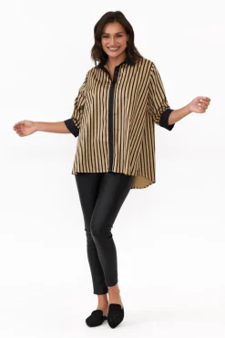 Cotton Tops<Slate The Label Knightley Black Stripe Cotton Shirt