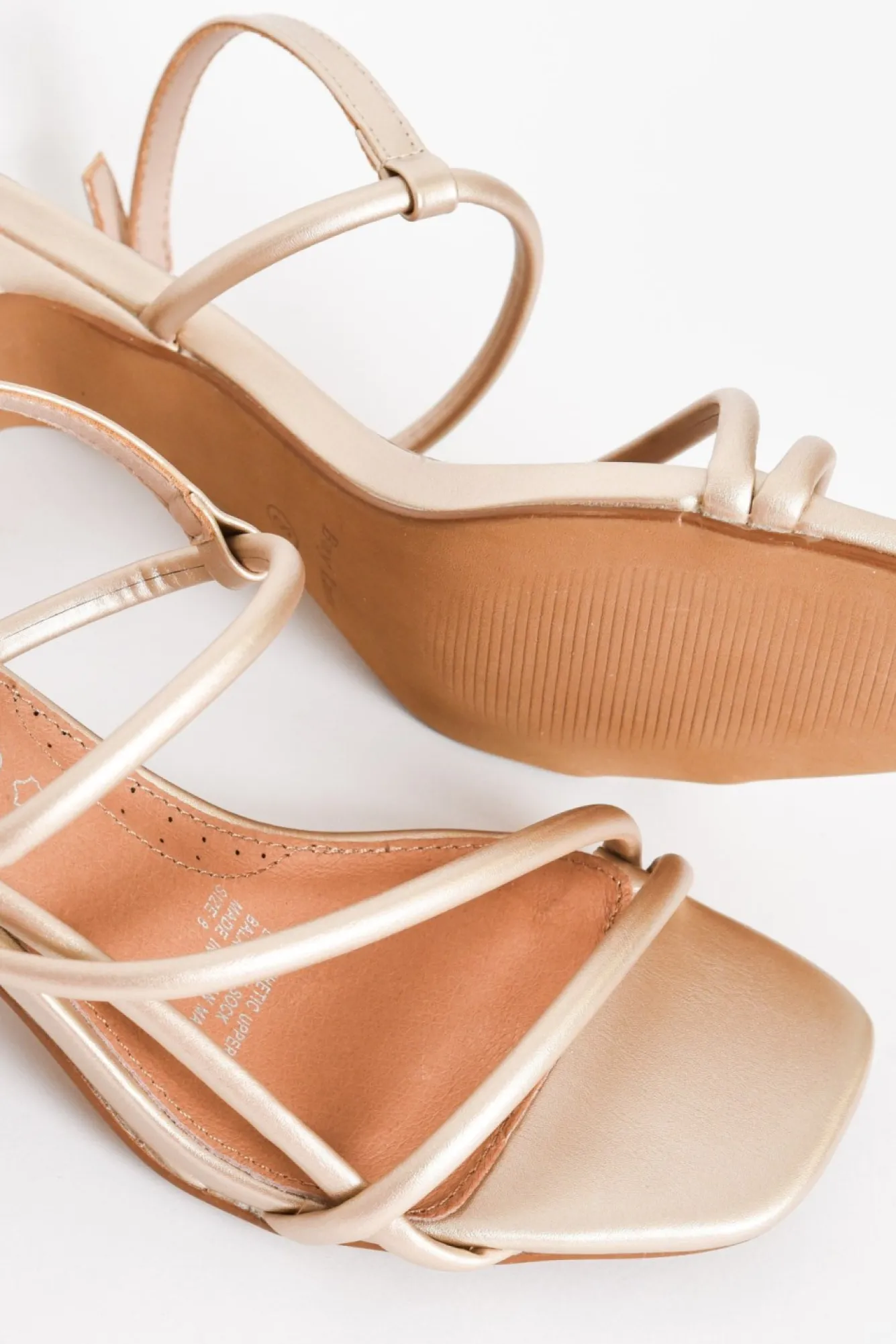 Heeled Sandals<Bay Lane Krystal Champagne Crossover Heel