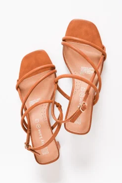 Heeled Sandals<Bay Lane Krystal Tan Crossover Heel