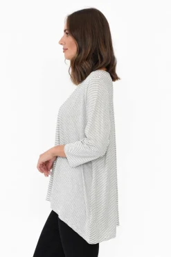 Sleeved Tops<Tirelli Kylen Black Stripe Swing Top