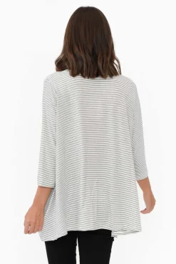 Sleeved Tops<Tirelli Kylen Black Stripe Swing Top