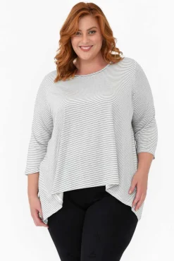 Sleeved Tops<Tirelli Kylen Black Stripe Swing Top