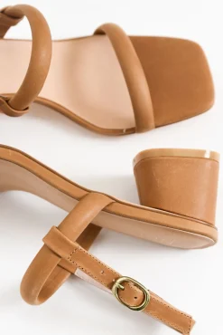 Heeled Sandals<Nude Shoes Lacee Tan Leather Heel