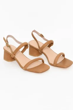 Heeled Sandals<Nude Shoes Lacee Tan Leather Heel