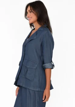 Jackets<Betty Basics Lara Blue Denim Jacket