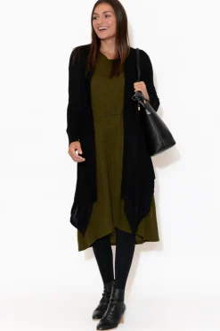 Knitwear<Lou Lou Lauper Black Cashmere Bamboo Cardigan