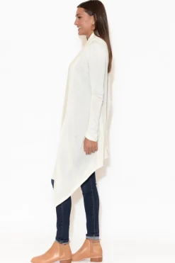 Knitwear<Lou Lou Lauper White Cashmere Bamboo Cardigan
