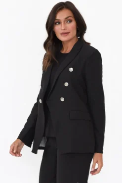 Jackets<Gordon Smith Lauren Black Double Breasted Blazer