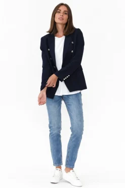 Jackets<Gordon Smith Lauren Navy Double Breasted Blazer