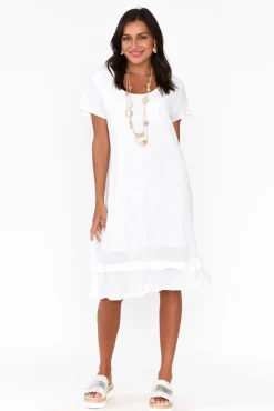 Cotton Dresses<Namastai Lauren White Crinkle Cotton Dress