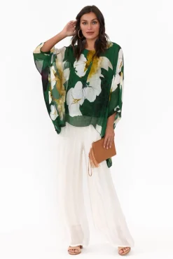 Pants<La Strada Laurier Ivory Silk Wide Leg Pant