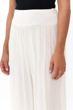 Pants<La Strada Laurier Ivory Silk Wide Leg Pant