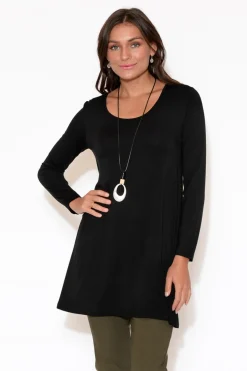 Tunic Tops<Bamboo Body Leanne Black Bamboo Tunic Top