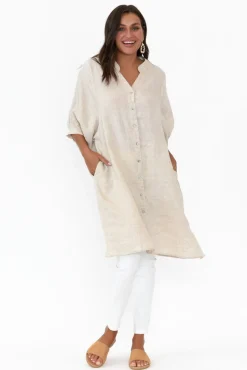 Tunic Tops<Worthier Leigh Natural Linen Tunic Dress