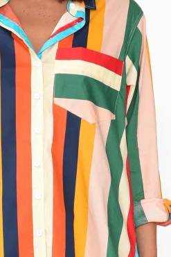 Cotton Tops<Soul Sparrow Lenka Multi Stripe Cotton Shirt