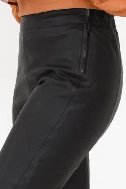 Pants<Fate Becker Lennon Black Straight Leather Pant