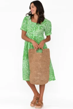 Cotton Dresses<Orientique Leros Green Jungle Organic Cotton Dress