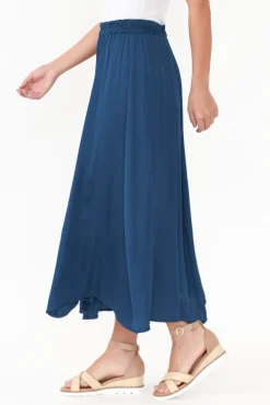 Skirts<Donna Donna Letitia Teal Gloss Midi Skirt