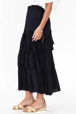 Skirts<Red Lotus Lexi Navy Ruffle Tier Skirt