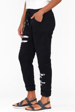 Pants<La Strada Lexus Navy Foil Stretch Pant