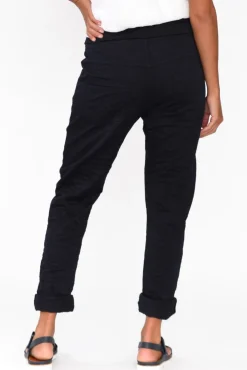 Pants<La Strada Lexus Navy Foil Stretch Pant