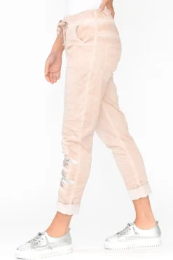 Pants<La Strada Lexus Pink Foil Stretch Pant