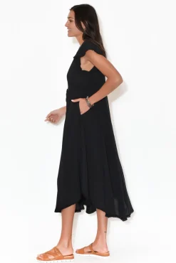 Midi Dresses<New U Collection Libby Black Midi Dress