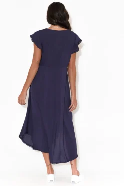 Midi Dresses<New U Collection Libby Navy Midi Dress
