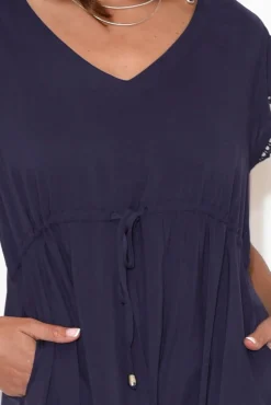 Midi Dresses<New U Collection Libby Navy Midi Dress