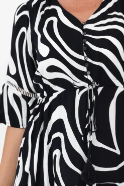 Maxi Dresses<Willow Tree Lima Navy Swirl Button Tier Dress