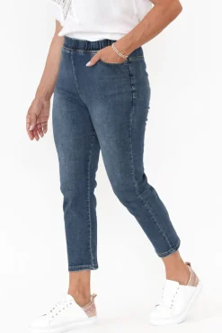 Pants<Willow Tree Lincoln Blue Cotton Stretch Capri Pant