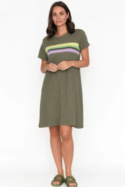 Cotton Dresses<Elm Linden Khaki Cotton Tee Dress