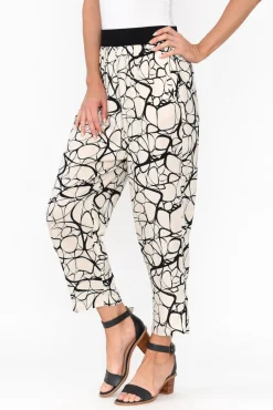 Pants<Tirelli Lisha Cream Abstract Drop Crotch Pant
