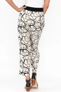 Pants<Tirelli Lisha Cream Abstract Drop Crotch Pant