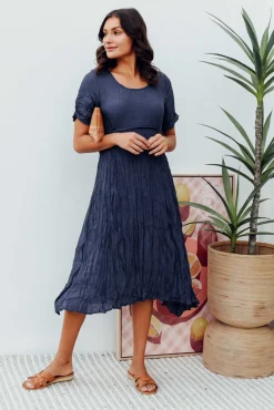 Cotton Dresses<Willow Tree Lloyd Navy Midi Dress