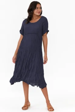 Cotton Dresses<Willow Tree Lloyd Navy Midi Dress