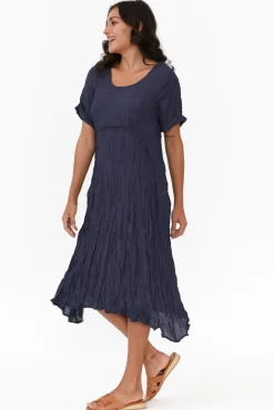 Cotton Dresses<Willow Tree Lloyd Navy Midi Dress