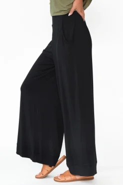 Pants<Tani Lola Black Micro Modal Wide Leg Pant
