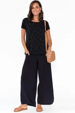 Pants<Tani Lola Navy Micro Modal Wide Leg Pant