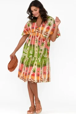 Cotton Dresses<Holiday Lola Tropical Cotton Tier Dress