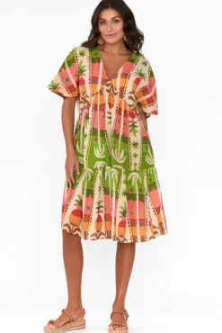Cotton Dresses<Holiday Lola Tropical Cotton Tier Dress