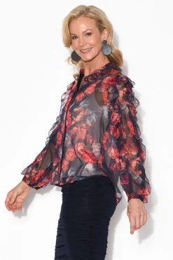 Shirts<Fate Becker Love Today Navy Floral Shirt