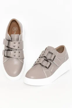 Leather Sneakers<Bay Lane Lovett Stone Platform Sneaker