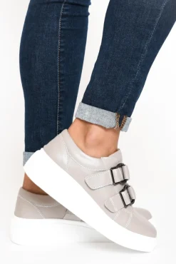 Leather Sneakers<Bay Lane Lovett Stone Platform Sneaker