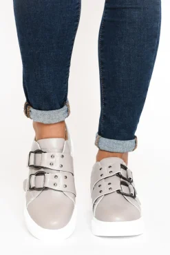 Leather Sneakers<Bay Lane Lovett Stone Platform Sneaker