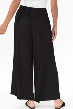 Pants<Willow Tree Lowen Black Modal Wide Leg Pant