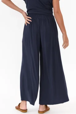 Pants<Willow Tree Lowen Navy Modal Wide Leg Pant