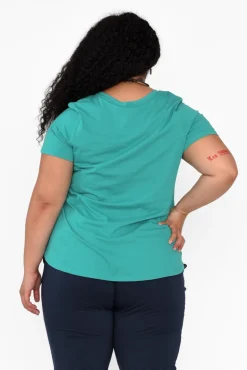 Cotton Tops<Betty Basics Luella Jade Green Cotton Tee