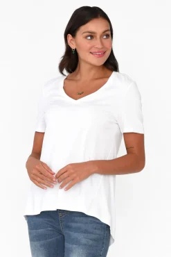 Cotton Tops<Betty Basics Luella White Cotton Tee